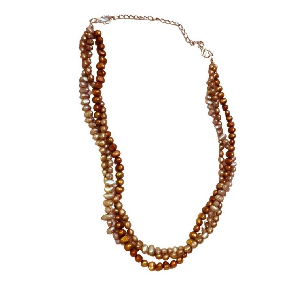 3 colored cultured fresh water pearl necklace 863